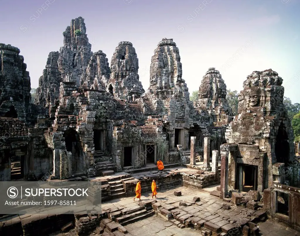 Cambodia, Far East, Asia, Siem Reap, Bayon, temple, religion, cultural site, culture, stone figures, figures, travel, place of interest, landmark