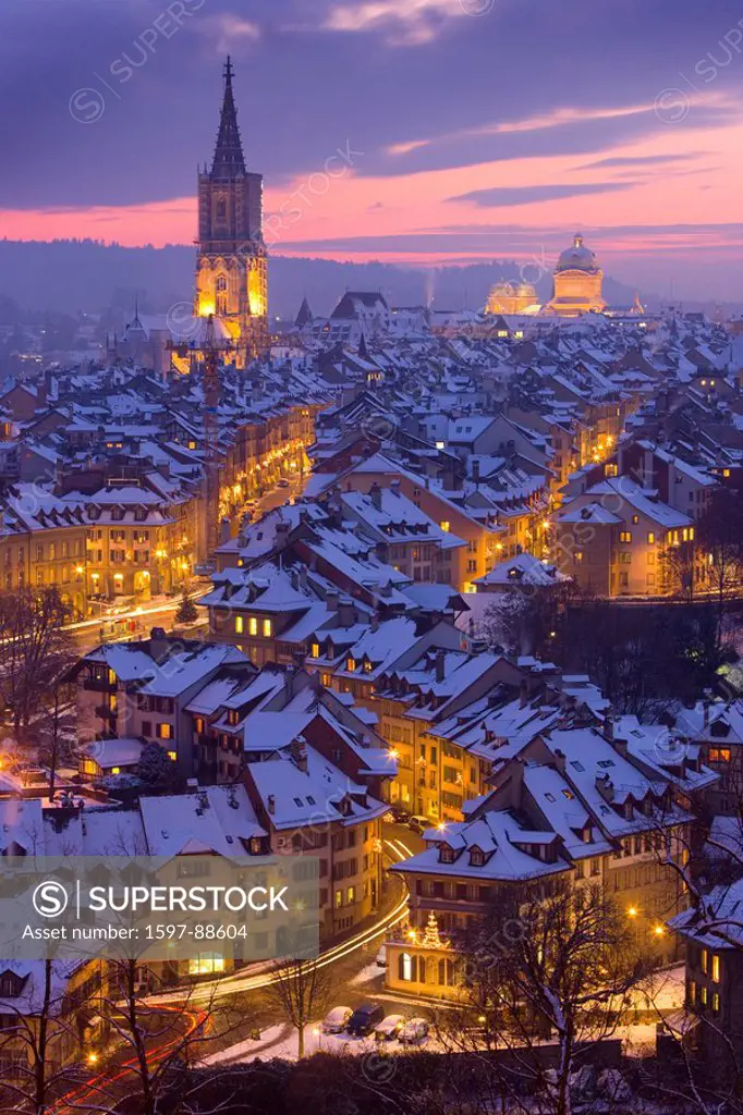 Bern bei Nacht im Winter