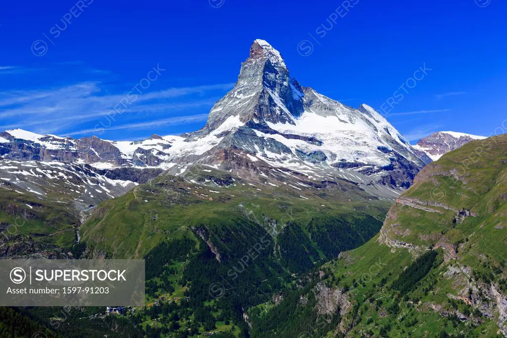Matterhorn im Sommer, Wallis, Schweiz
