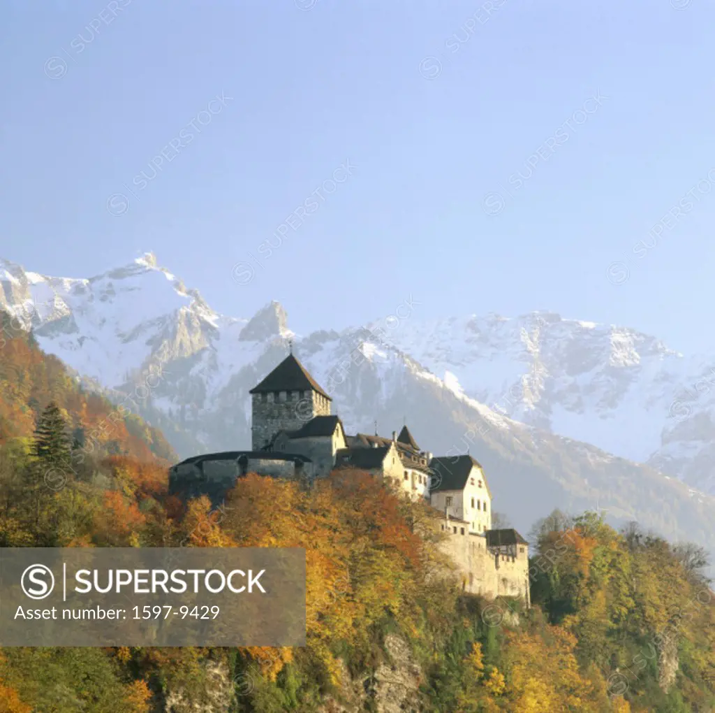 10651192, mountains, principality Liechtenstein, autumn, castle, Vaduz, wood, forest,