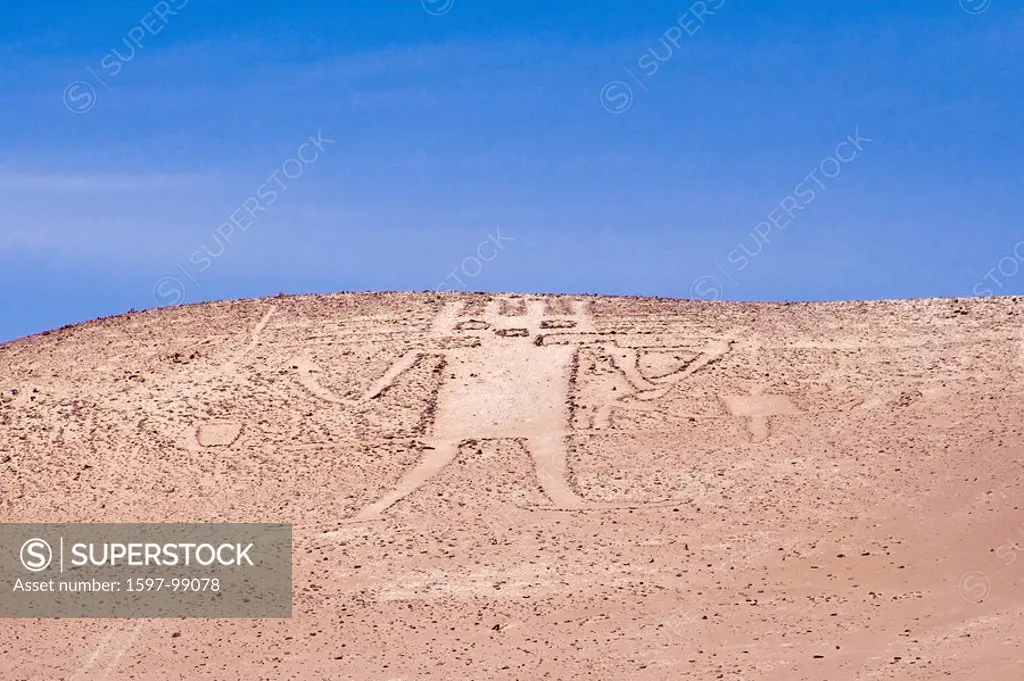 Chile, South America, Gigante de Atacama, Geoglyph, Atatcama desert, America, mountain, rock, history, landscape, trav