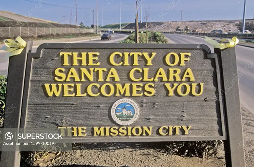 The City of Santa Clara Welcomes You” sign, Santa Clara, Silicon Valley, California