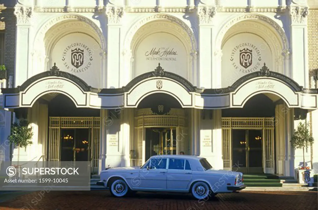 Rolls Royce parked in front of San Francisco's famous Mark Hopkins Intercontinental on Nob Hill, San Francisco, California