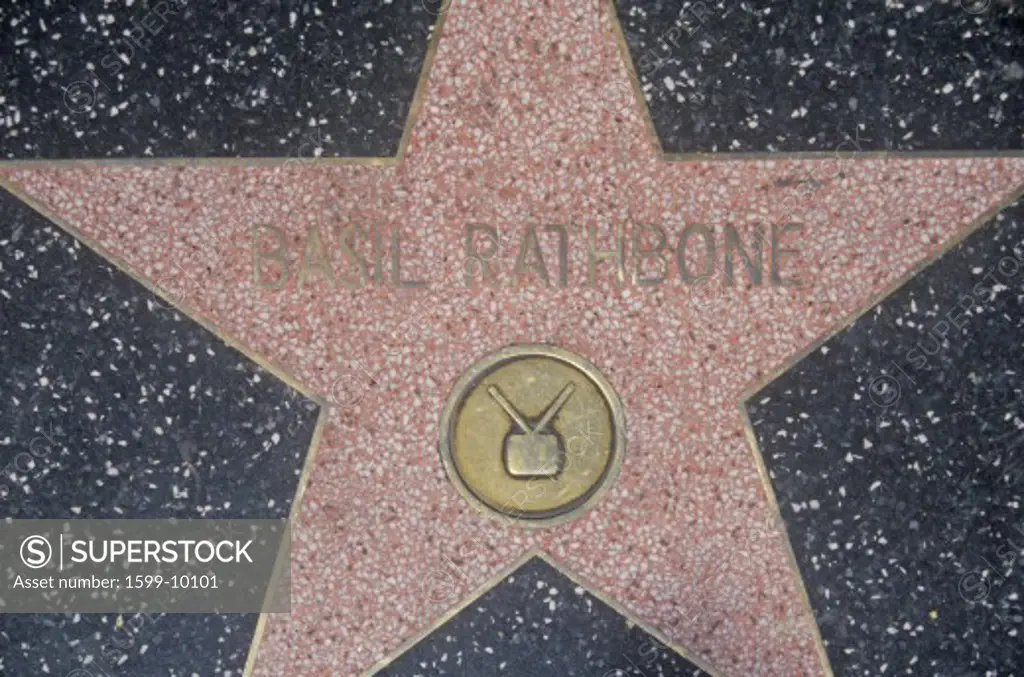 Basil Rathbone” Star on Hollywood Blvd., Los Angeles, California