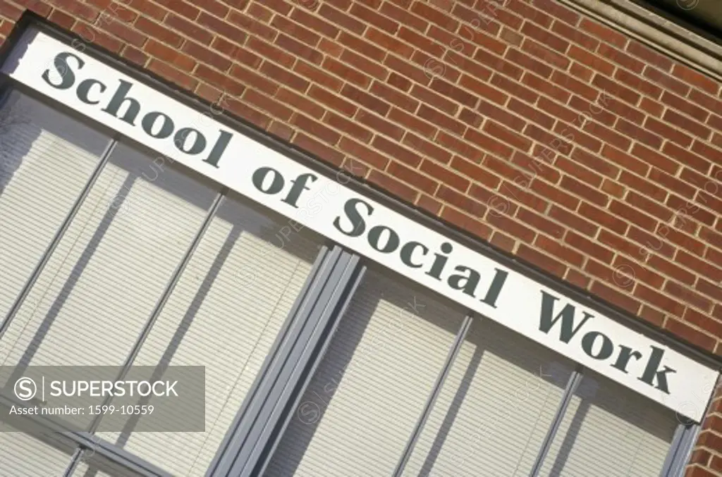School of Social Work Sign, University of Iowa, Iowa City, Iowa