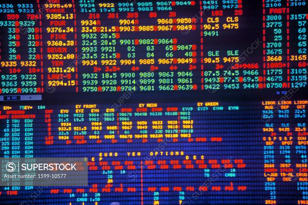 Big Board at the Chicago Mercantile Exchange, Chicago, Illinois