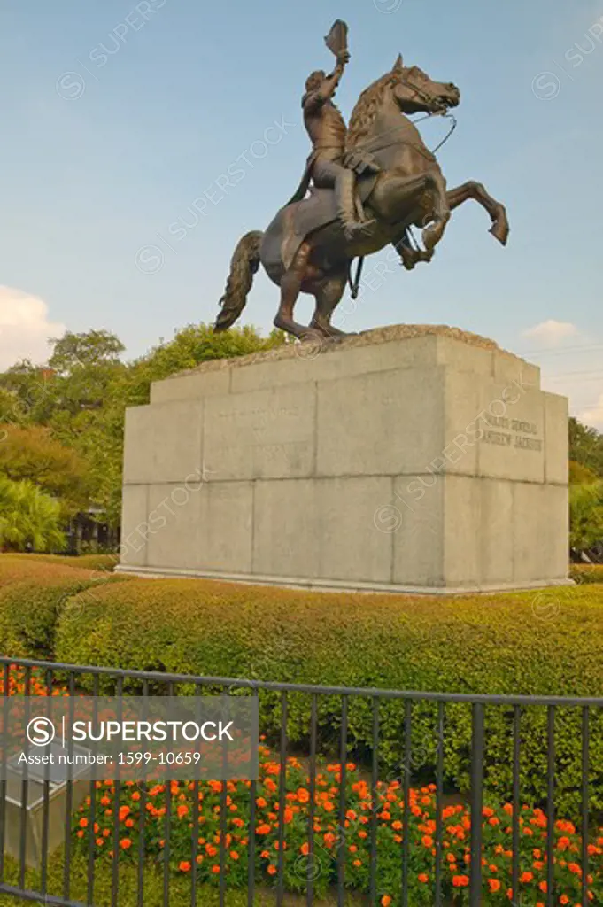 Andrew Jackson Statue &  Jackson Square in New Orleans, Louisiana