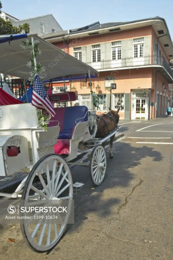 Horse Carriage in French Quarter of New Orleans, Louisiana