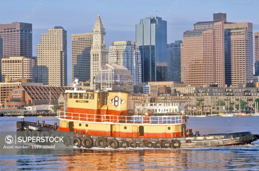 Tugboat in Boston Harbor, Boston, Massachusetts