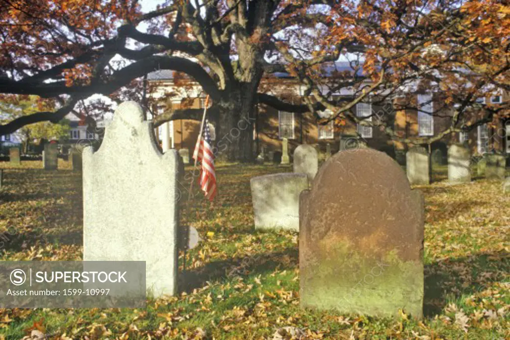 Tombstones in Presbyterian Church yard, Basking Ridge, NJ