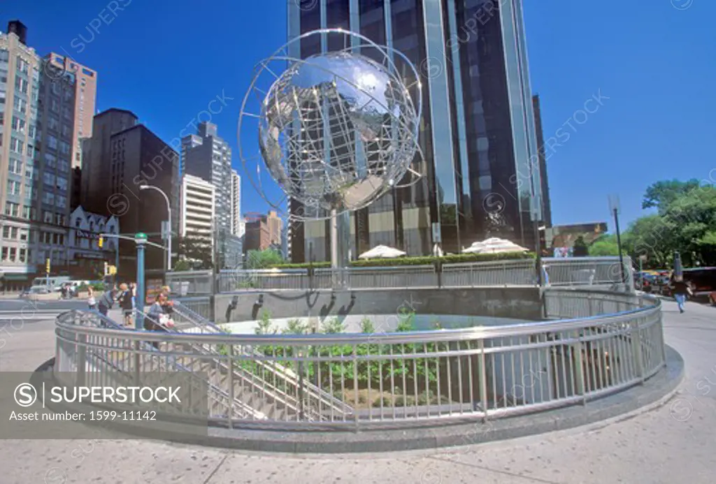 Globe Sculpture in front of Trump International Hotel and Tower on 59th Street, New York City, NY