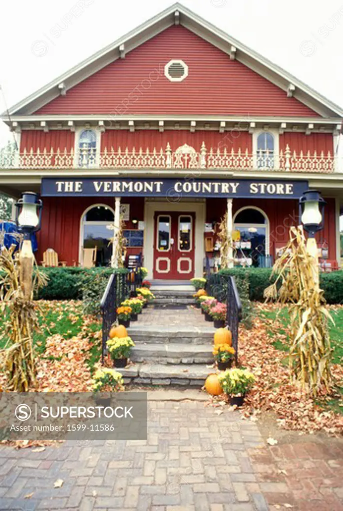Front porch of Vermont Country Store in Rockingham, VT