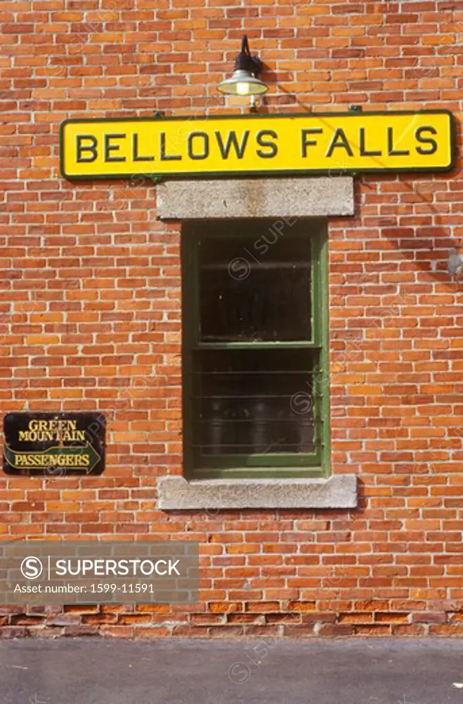 Bellows Falls train station along Green Mountain Railroad in Bellows Falls, VT