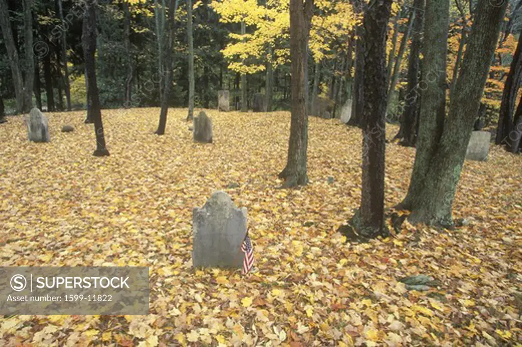 Revolutionary War Cemetery in autumn, NY