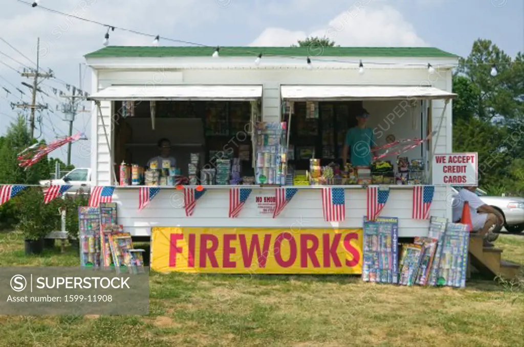 Fireworks stand on route 29 in rural Virginia