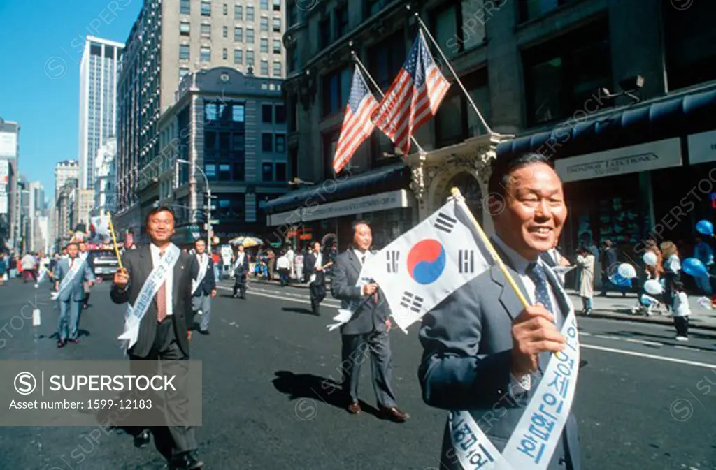 Korean Day Parade on lower Broadway, NY City 