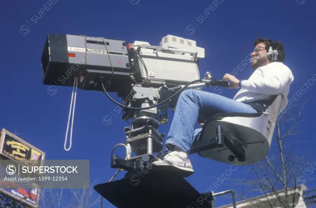 Camera crew on a Hollywood set, CA
