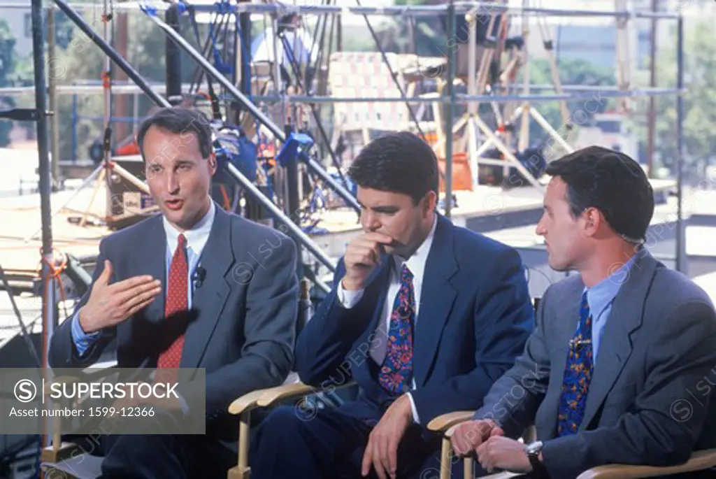 CNN News commentators discussing the O.J. Simpson trial, Los Angeles, CA