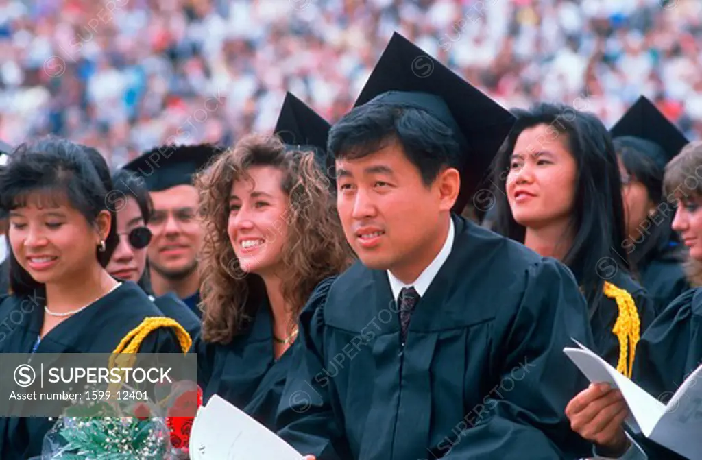 Ethnically diverse Univsersity graduates, UCLA, Los Angeles, CA