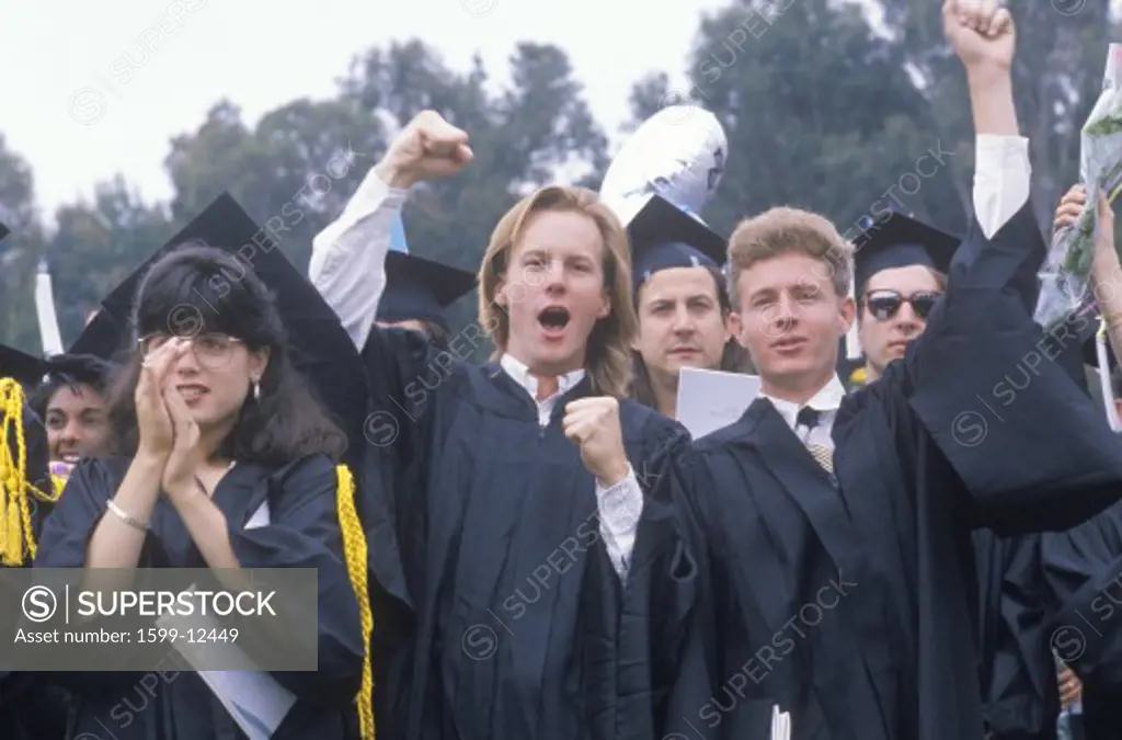 The graduating class of 2002 celebrates, UCLA, Los Angeles, CA