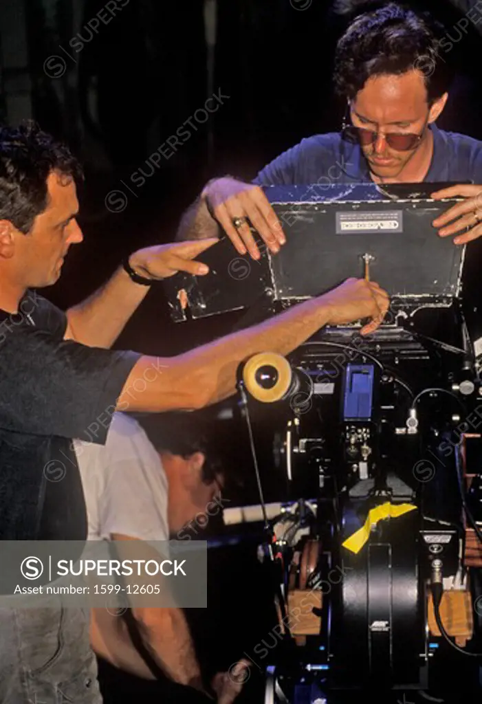 Cameramen working on set of 'Temptation', feature film, Miami, FL