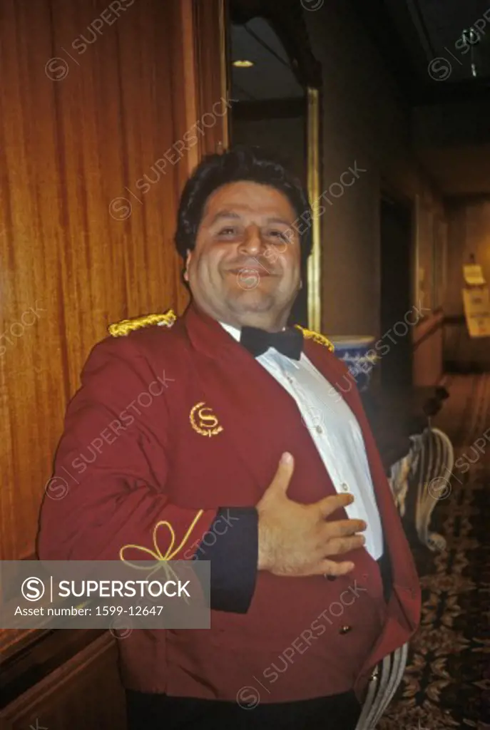 Smiling waiter at Democratic Fundraiser, Sheraton Hotel, NY