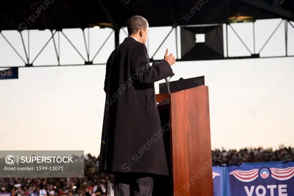 US Senator Barack Obama at Change We Need Presidential rally October 30, 2008, at Verizon Wireless Virginia Beach Amphitheater in Virginia Beach, VA
