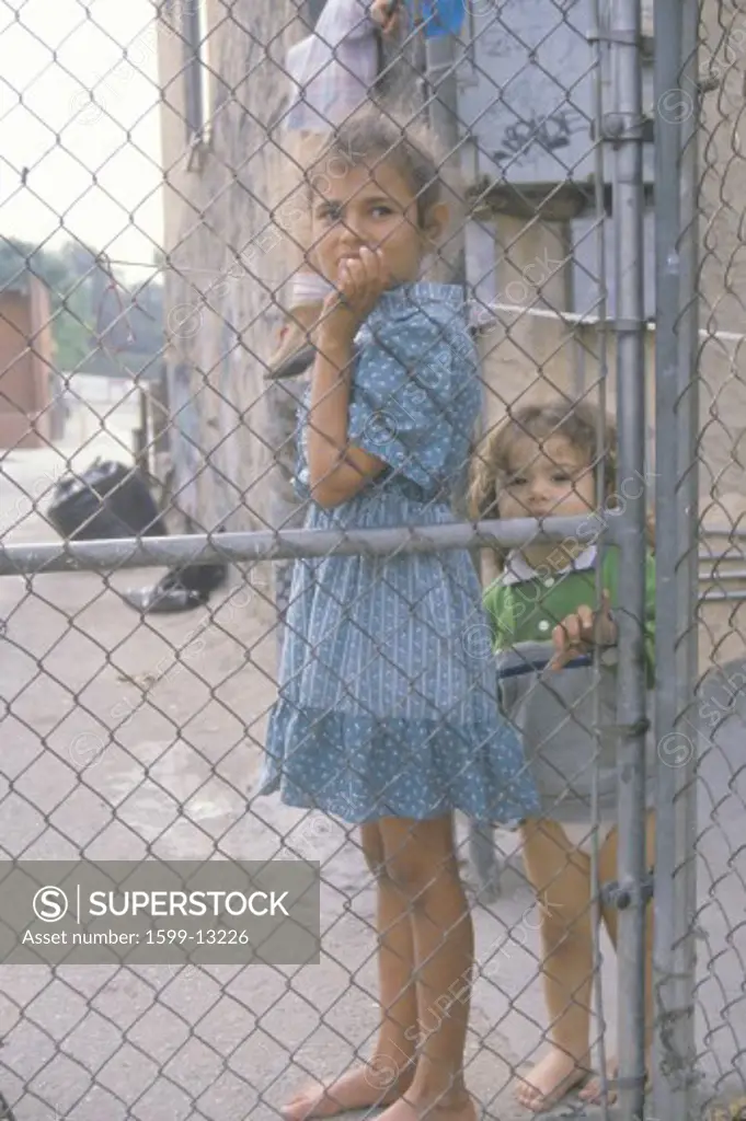 Children in a Los Angeles ghetto, CA