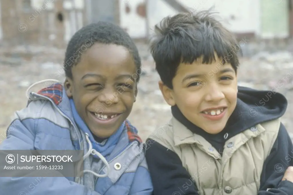Two inner city boys in South Bronx, NY