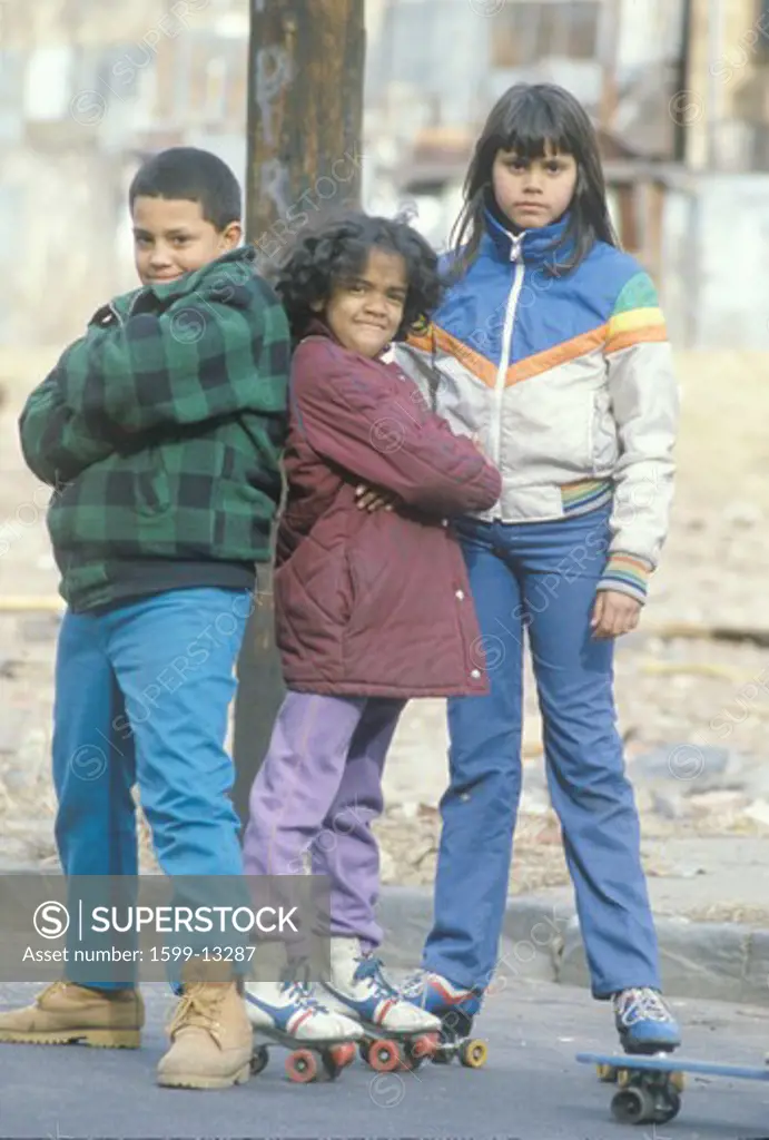 Three inner city children, Bronx, NY City