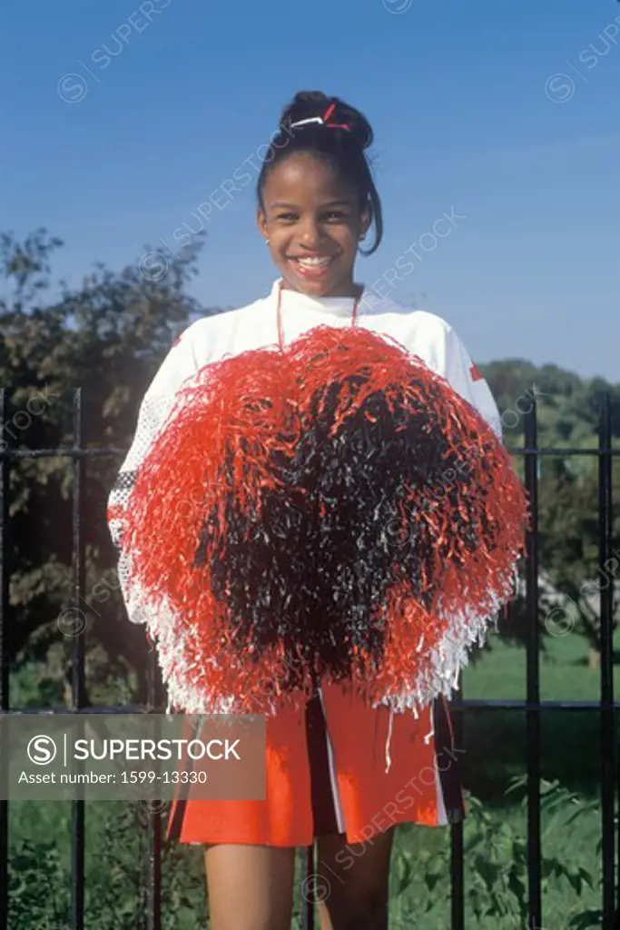 An African-American cheerleader