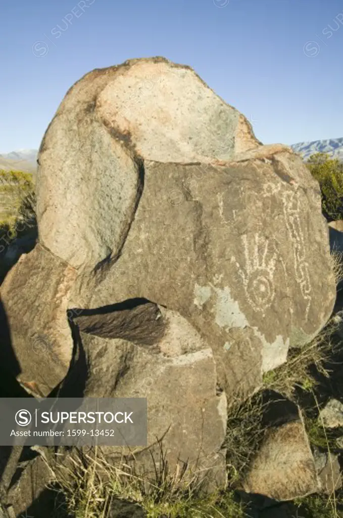 Three Rivers Petroglyph National Site, a (BLM) Bureau of Land Management Site, features more than 21,000 Native American Indian petroglyphs and examples of prehistoric Jornada Mogollon rock art, off Route 54, South of Carrizozo, New Mexico
