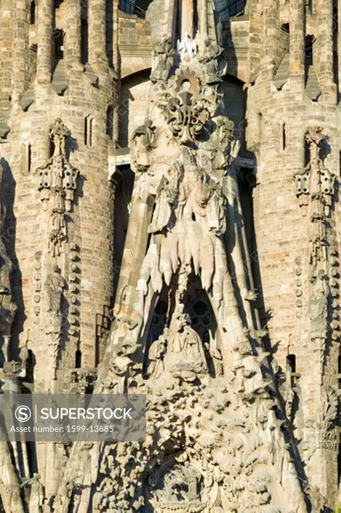  Antoni Gaudi's Sagrada Familia or the Temple Expiatori de la Sagrada Familia was begun in 1882, Barcelona, Spain