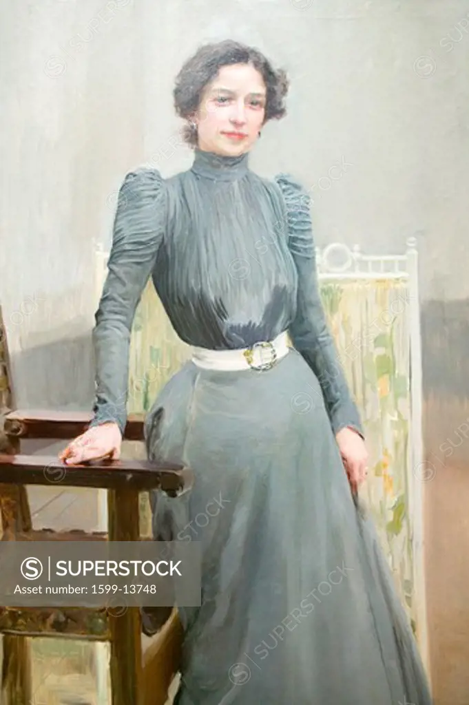 Painting of Sorolla's wife by Joaquín Sorolla y Bastida (1863-1923) as seen in The Sorolla Museum, Madrid, Spain