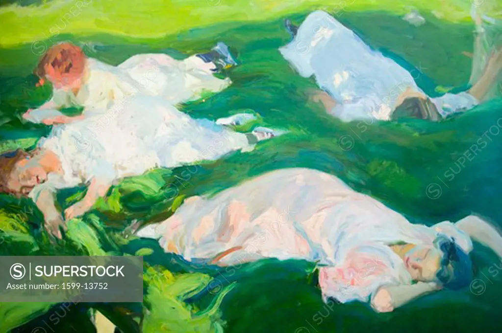 Painting of napping women by Joaquín Sorolla y Bastida (1863-1923) as seen in The Sorolla Museum, Madrid, Spain