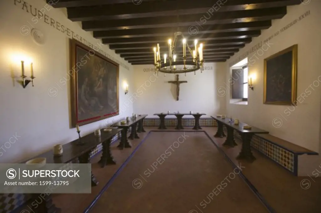 The Capitol Room where Christopher Columbus' journey to the New World was planned at 15th-century Franciscan Monasterio de Santa María de la Rábida, Palos de la Frontera, a Heritage of Mankind Site in the Huelva Provence of Andalucia and Southern Spain, the spot where Christopher Columbus planned and departed from the Old World to the New World in August 3 of 1492