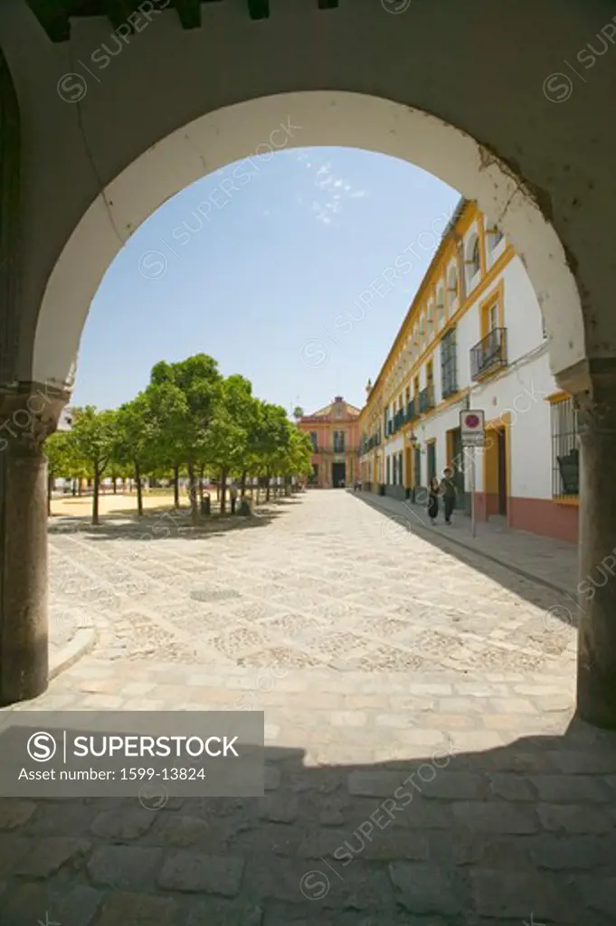 Archway door near Real Alcazar, the Royal Palace, Sevilla, Spain