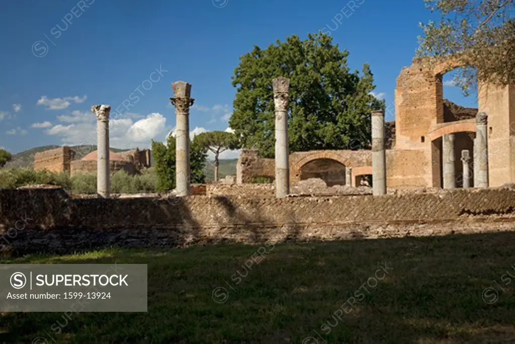 Hadrian's Villa, the Roman Emperor's 'Villa', erected in 118 and 138 AD on 150 acres. It was built by Rome's greatest builder, who was inspired by the Greeks and artists of all kind. Publius Aelius Hadrianus built  'Villa of Hadrian' Tivoli, outside of Rome, Italy, Europe