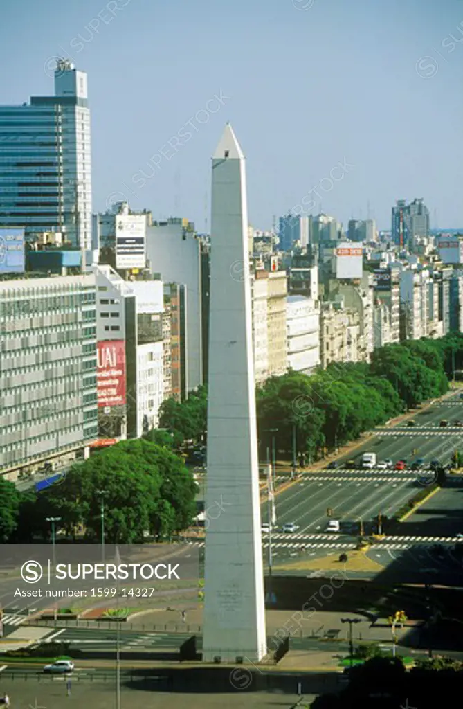 The Obelisk on Avenida 9 de Julio, Buenos Aires, Argentina