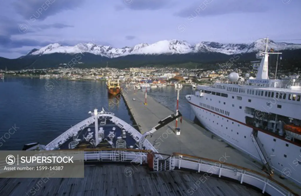 Cruise ship Deutsch Princess at dock, Ushuaia, southern Argentina