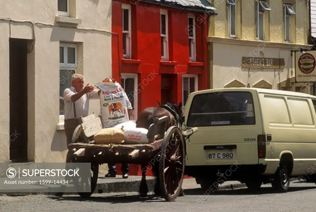Cart and horse, Eyeries Village, West Cork, Ireland