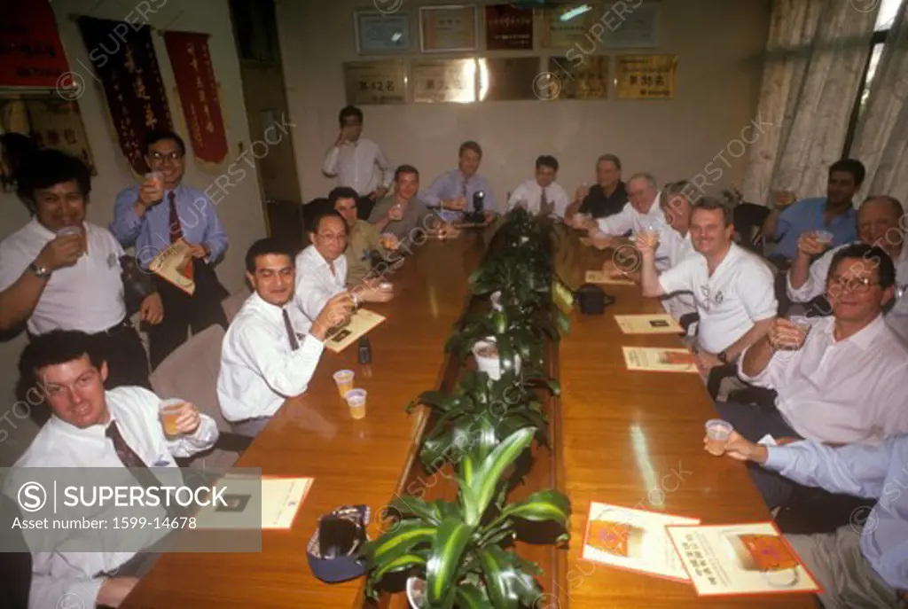 Fund managers visit Shenzhen Brewery in the Special Economic Zone of Shenzhen, Guangdong Province, People's Republic of China