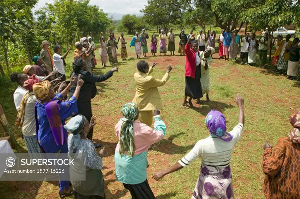 Women without Husbands' women who have been ostracized from society or who have lost their husbands and only have themselves as a group to look after each other in Meru, Kenya, Africa