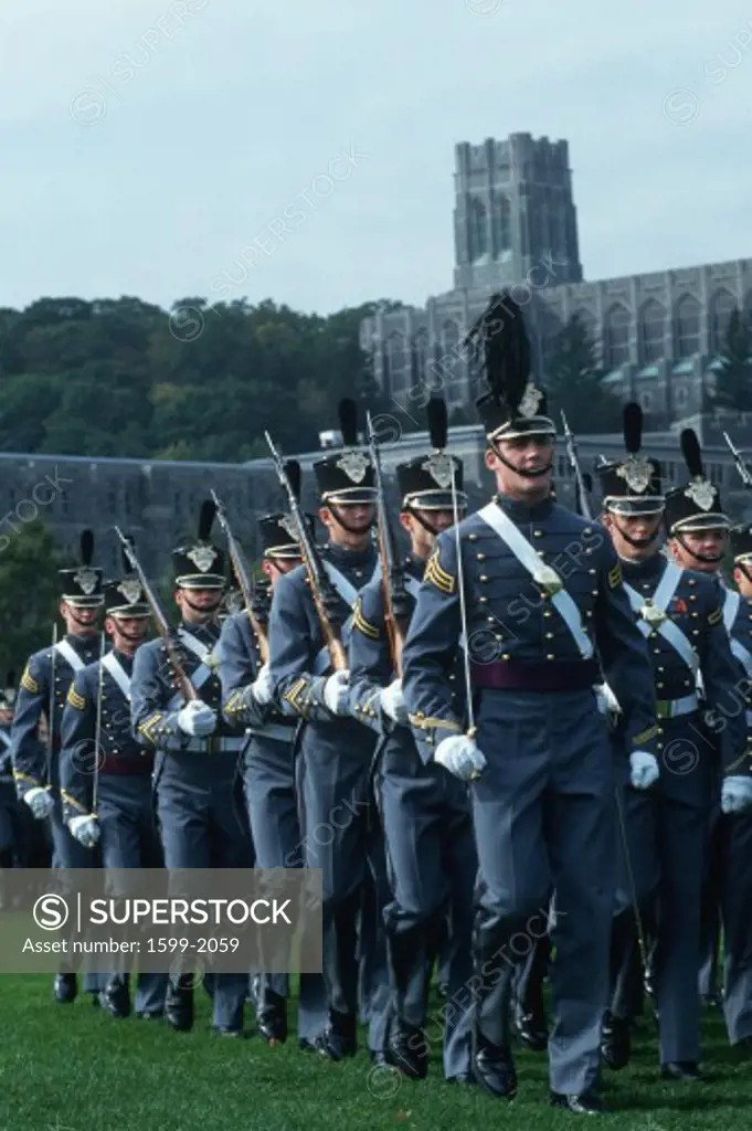 Homecoming parade of cadets at West Point Military Academy, New York