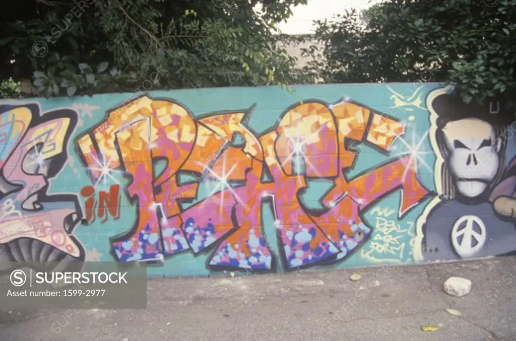 Graffiti reading Peace”, South Central Los Angeles, California