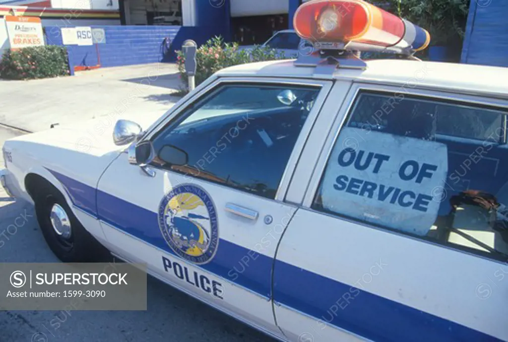 Out of service police car, Santa Monica, California