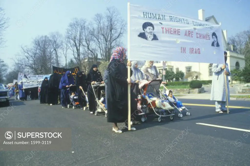 Iranian mothers marching in protest, Washington D.C.