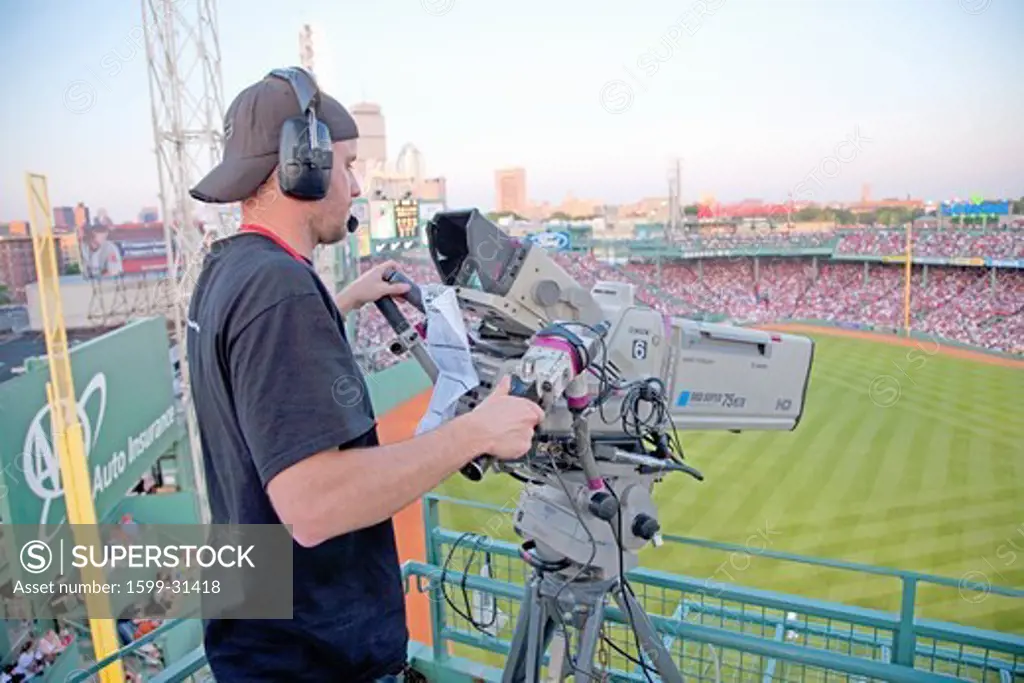 TV cameraman shoots Historic Fenway Park, Boston Red Sox, Boston, Ma., USA, May 20, 2010, Red Sox versus Minnesota Twins, attendance, 38,144, Red Sox win 6 to 2