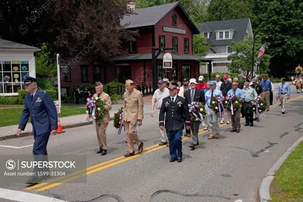 Veterans march through Concord to honor fallen soldiers of all American Wars, Memorial Day, 2011, Concord, MA