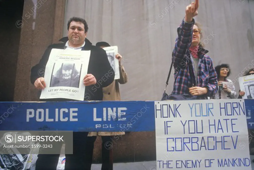Anti-Soviet activists protesting against Gorbachev, New York City, New York